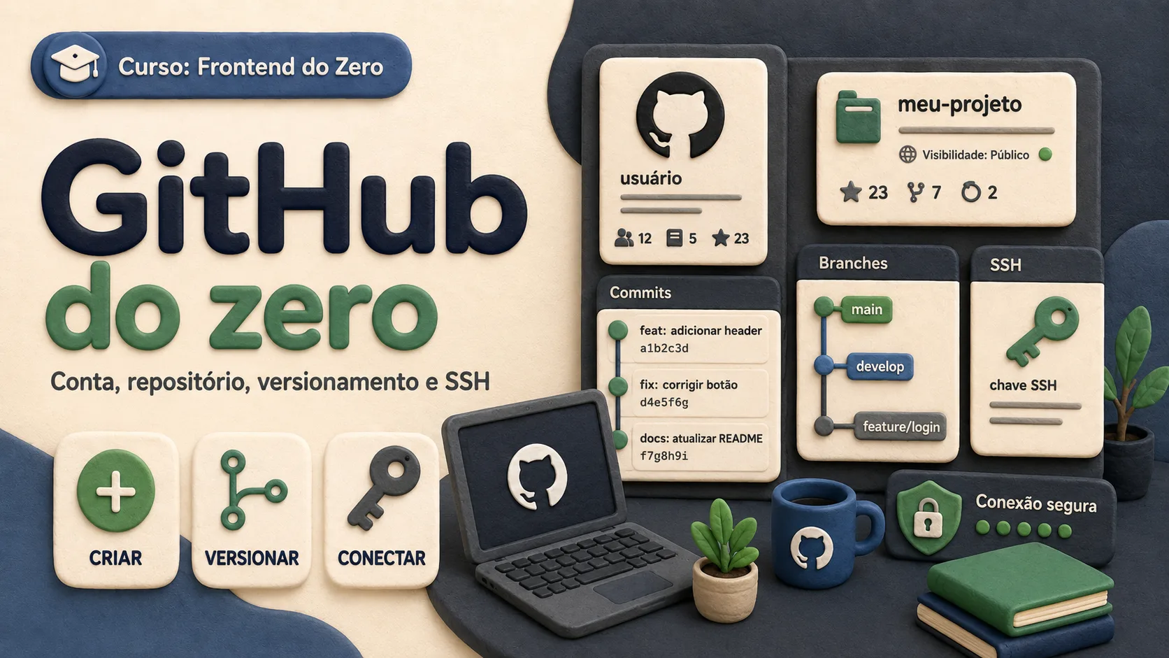 GitHub conta repositório versionamento e SSH
